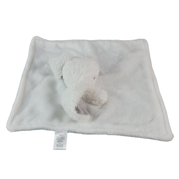 Nuby Rabbit Lovey Plush White Gray Blue 12" Square Long Eared Easter Bunny - Picture 8 of 11